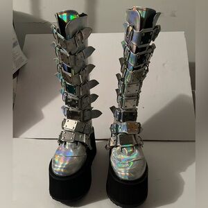 Demonia iridescent trinity boots